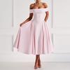Elegant Women's Strapless One-Shoulder Spring Dress, European & American Style, 2026 Collection