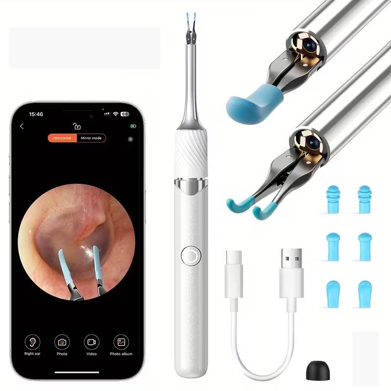 3 In 1 Wi-Fi Enabled Ear Pick Tweezers 12Mp Camera Earwax Removal Tool With Rechargeable Battery Ear Cleaner With Tweezers Tools