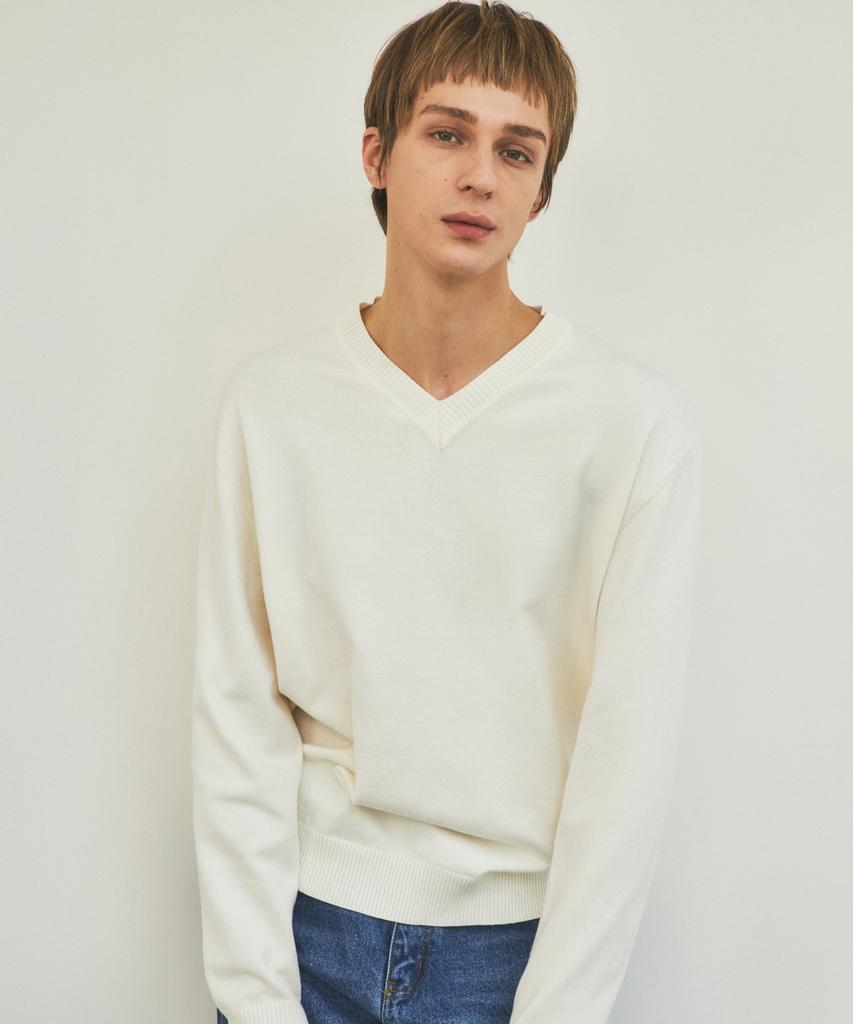 Wednesday Oasis Always Washable V-Neck Knit_Ivory(Wc25-Kn01)