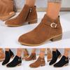 Chunky Heel Women's And Winter Short Boots Fashionable Square Head Bare Boots Shoes Pointed Toe And Bare Boot Socks for Women