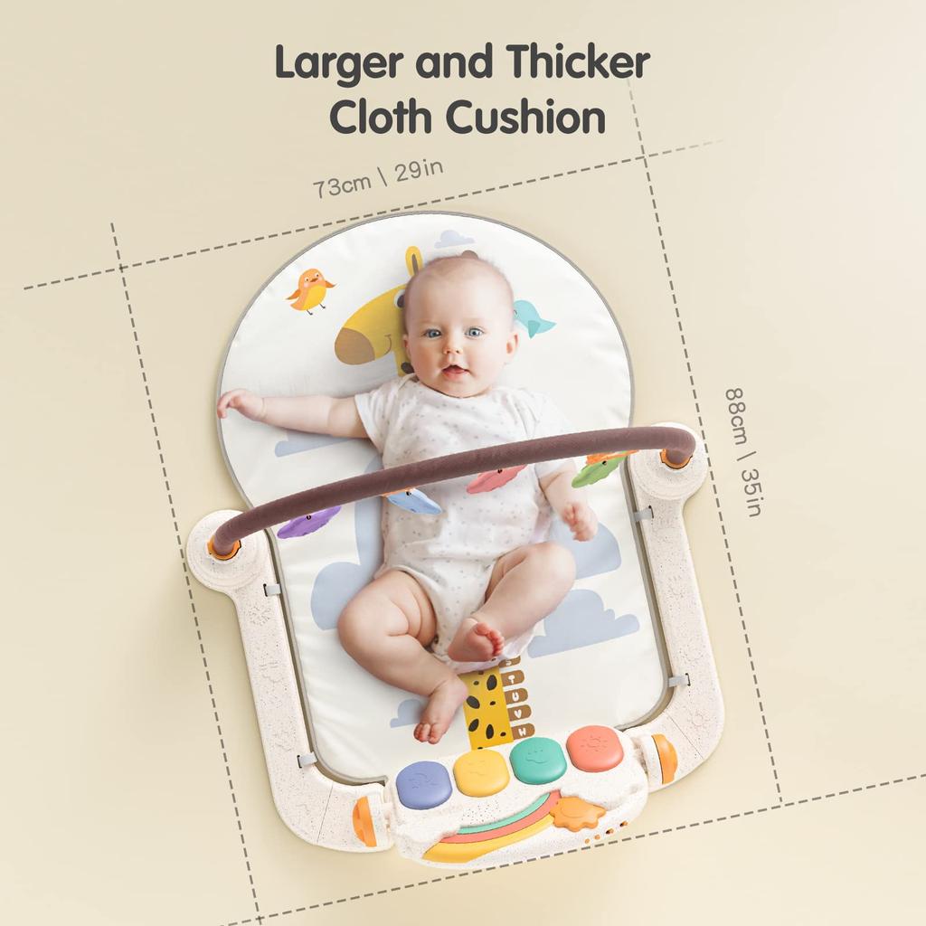 TUMAMA Kick and Play Piano Baby Gym, Baby Activity Play Gym, Hrací podložky pro raný vývoj Hračka Vánoční dárky pro miminka a novorozené chlapce dívky