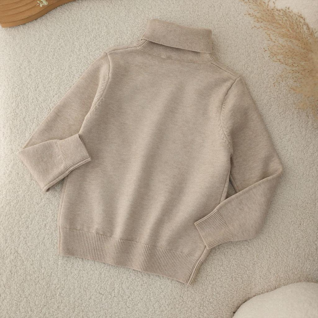 2025 Kinder Wollrollkragenpullover - Jungen Koreanischer Stil Einfarbiger Pullover Strickware