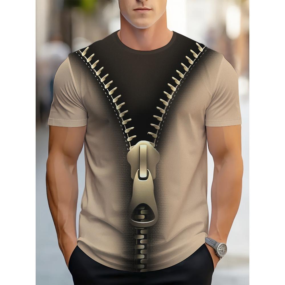 New Men S 3D Print T-Shirt for Outdoor Sports And Casual Wear, Short-Sleeved S