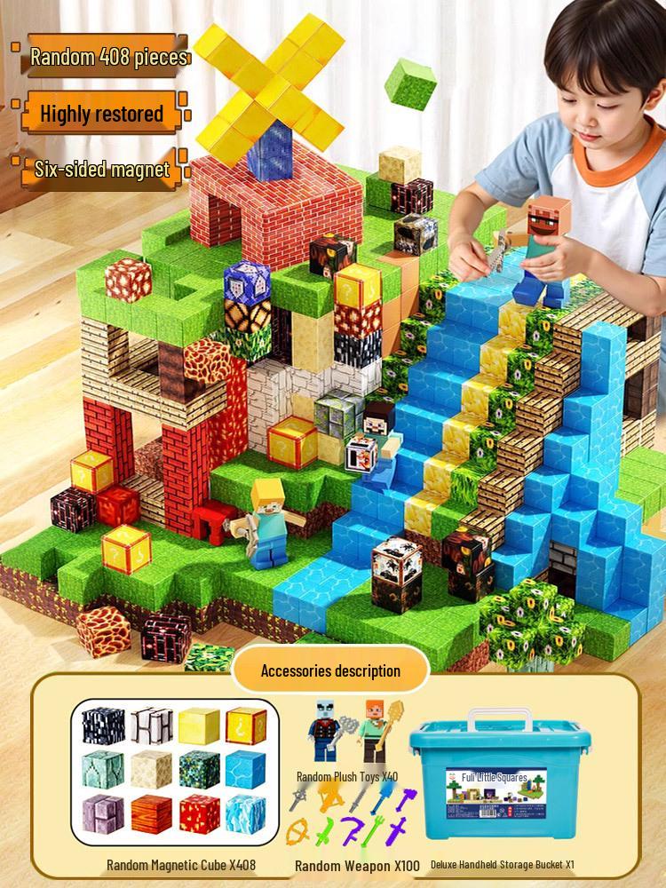 Magnetic Cube Building Blocks - Strong Force Puzzle Toy for Boys & Architectural Models