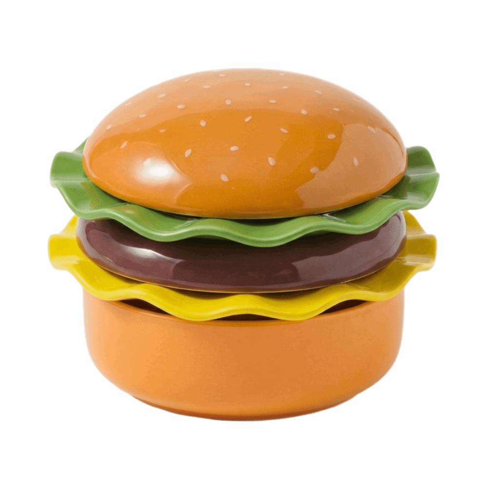Ceramic Stackable Hamburger Plate Food Tray Mini Dinner Plate Set Sauce Containers  Dining Table