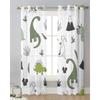 Animal Green Dinosaur Plant Sheer Curtains for Bedroom Living Room Decoration Window Curtain Kitchen Tulle Voile Organza Drapes