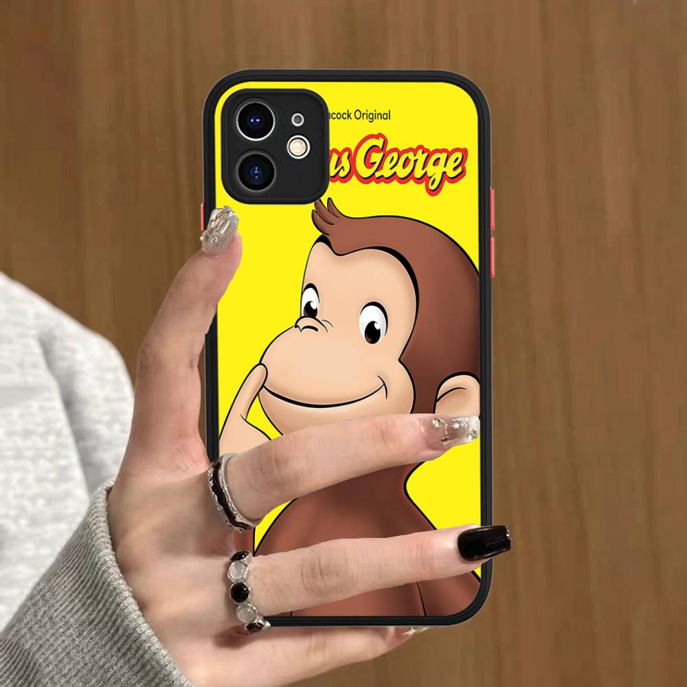 

Lovely Curious G-George Monkey Phone Case For IPhone 16 15 14 Plus 15 13 12 11 Pro Max X XS MAX Matte Cover iphone 15 pro