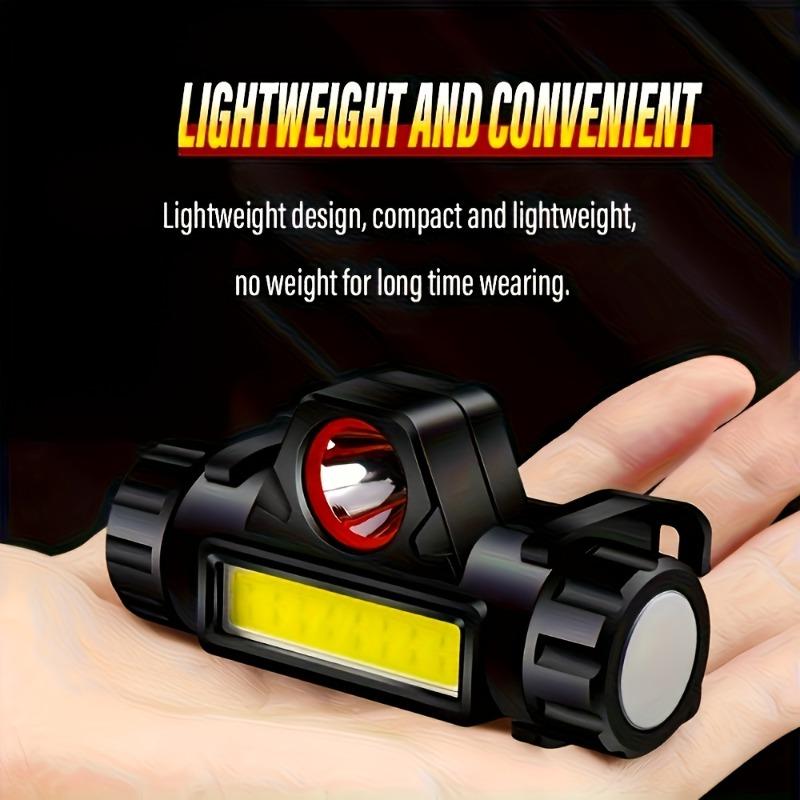 Outdoor Mini Rechargeable Portable Headlight with Strong, Lightweight, Adjustable and Magnetic Properties Suitable for Running, Camping and Fishing