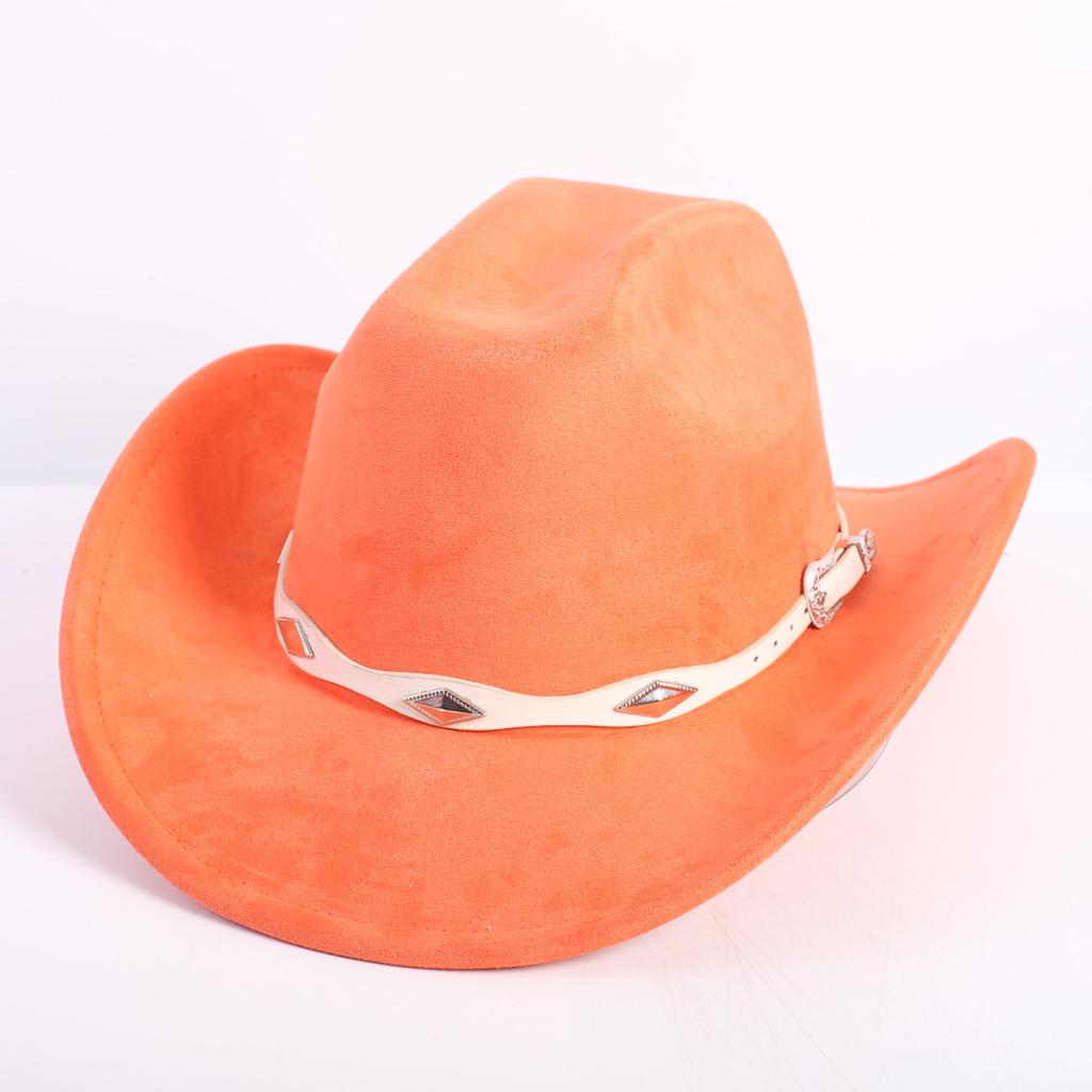New Color Western Cowboy Hat Men's and Women's Commuting Versatile Simple Wind Wide Brim Top Hat Sun Hat