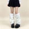 1 pair Stretchy Fit Furry Boots Cover Thickened Leg Warm Socks Vintage Fur Leg Warmer  Women Girl