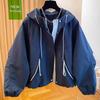 Casual Jacket Women Spring Autumn Hooded Coat Contrast High Quality Overwear Fashion Windbreaker Ladies Outcoat Tops