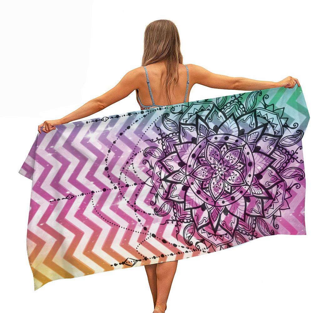 Colorful Mandala Microfiber Psychedelic Beach Towel Portable Quick Dry Sand Outdoor Travel Swim Yoga Mat Super Absorbent Towel
