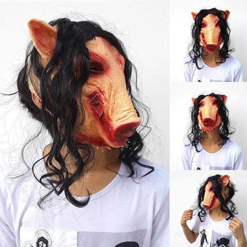 Creepy Animal Prop Scary Pig Head Mask For Halloween Cosplay Costume Parties