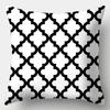 Black And White Pillowcase 45Cmx45Cm Square Sofa Pillow Cover Stripes Leaves Pattern Cushion Cover