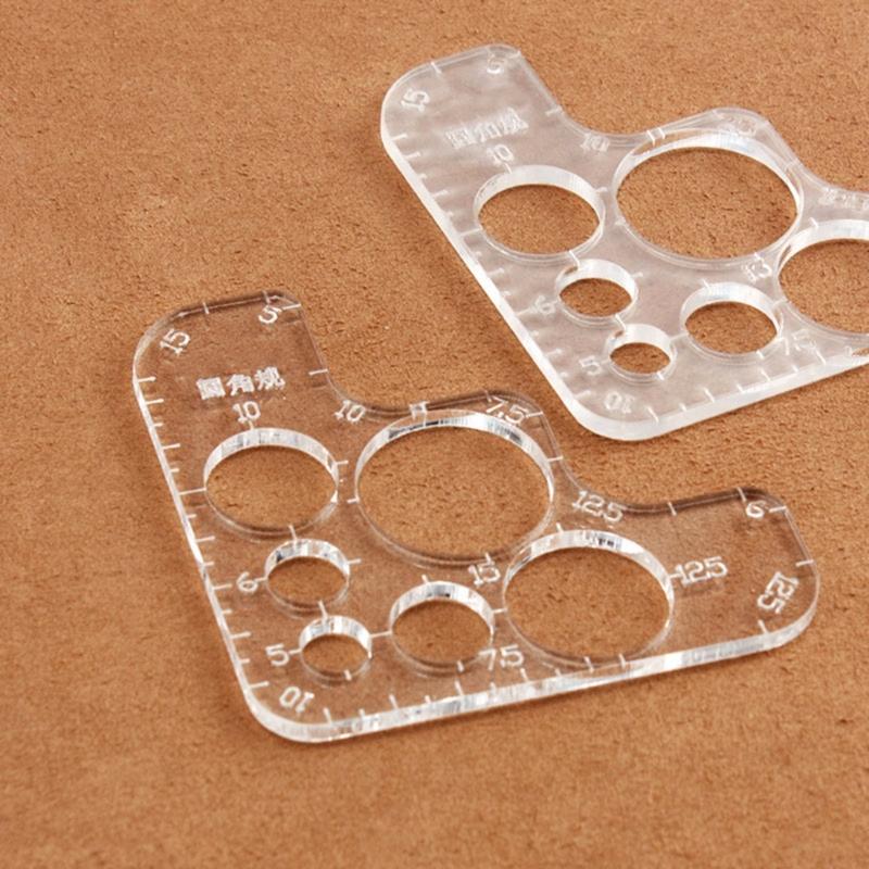 Clear Acrylic Circle Template, Stitching Corner Templates Leather Positioning Tool Round Corner Stitching Ruler Stencil