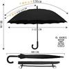 TTOVALIGERIA Long 16 Water High Strength Glass Rainy Season Includes Storage Pouch 65 centimeters Umbrella, Umbrella, Ribs, Men's, One-Touch, Durable,