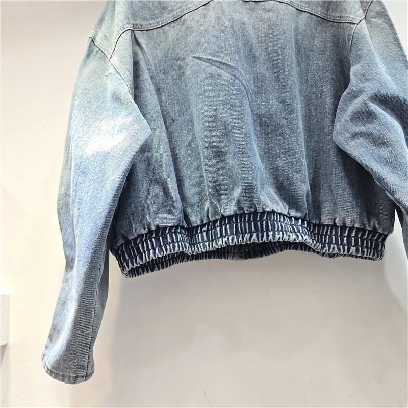 Women's Niche Tassel Denim Jacket with Rhinestones - Spring/Autumn Loose Fit (2026)