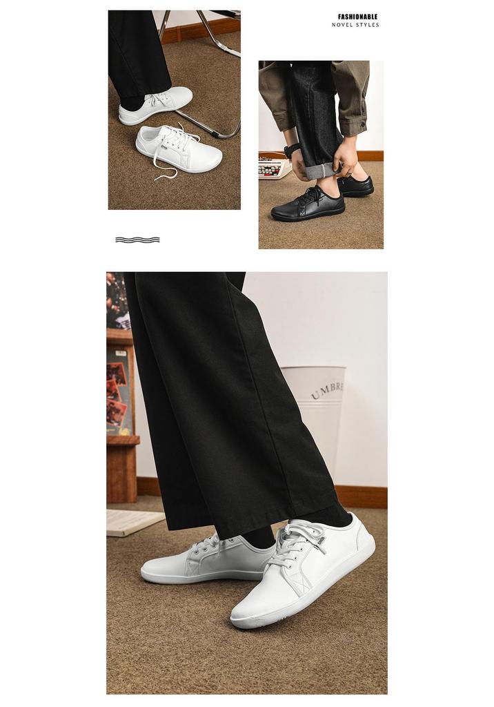 Zapatos Casuales de Cuero de Talla Grande de Ajuste Amplio para Hombres y Mujeres