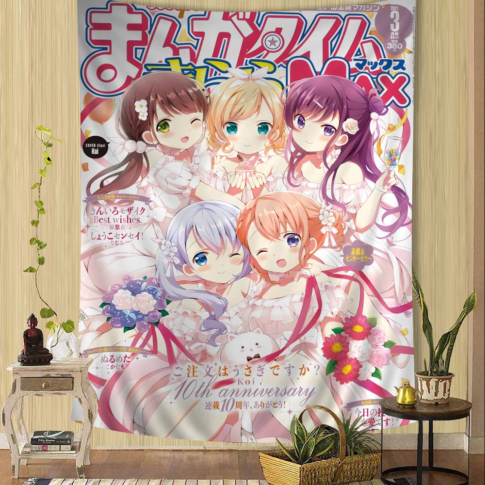 Is The Order A Rabbit Anime Hippie Wall Hanging Tapestries For Living Room Home Dorm Decor Kawaii Room Decor