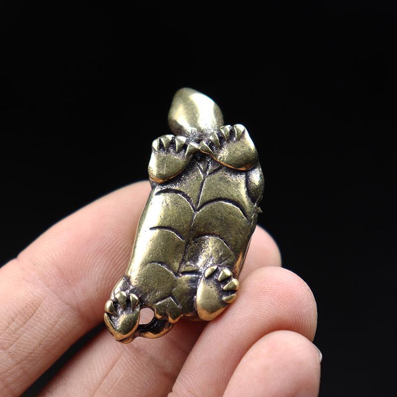 Antique Solid Copper Turtle Small Desktop Ornaments Longevity Animal Sculpture Home Office Desk Decoration Accessories Toy Gifts