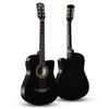 38 "" tamanho completo adulto 6 cordas cutaway folk violão para estudantes iniciantes (Preto)