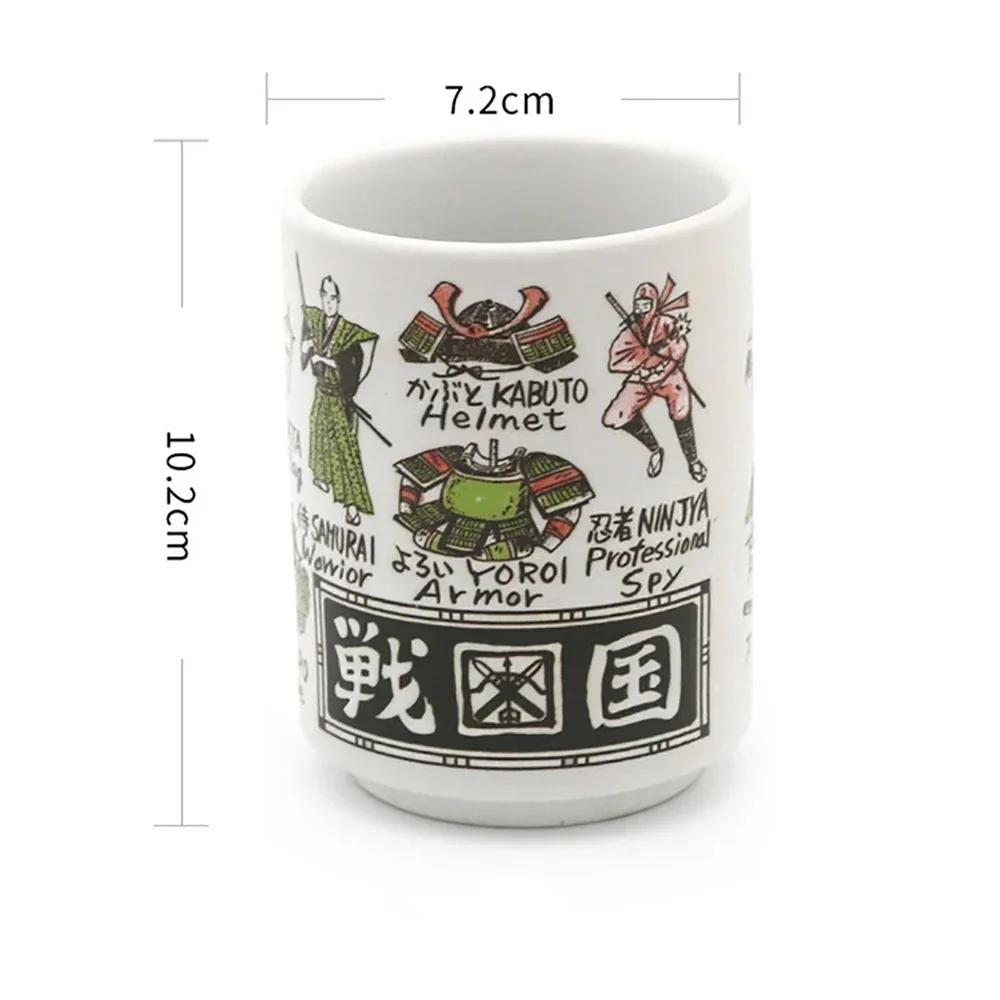 Cani Ceramice Japoneze cu Imprimeu 300ml Ceai Vin Cupă Sushi Sake Amuzant Decor Restaurant Familie Cadou de Călătorie pentru Prieteni