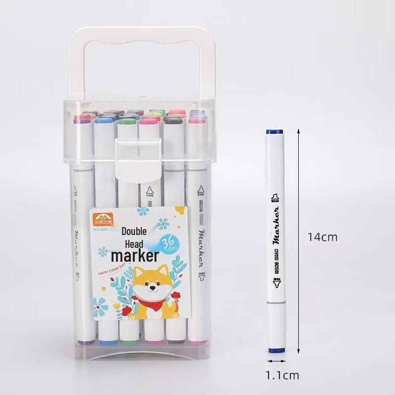 Triangular Barrel Double-Ended Acrylic Art Washable Markers - Boxed Set