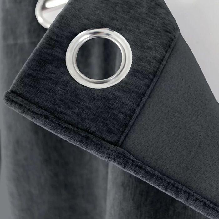 1 Rideau Thermique 140 x 260 cm Velvet Gris fonce