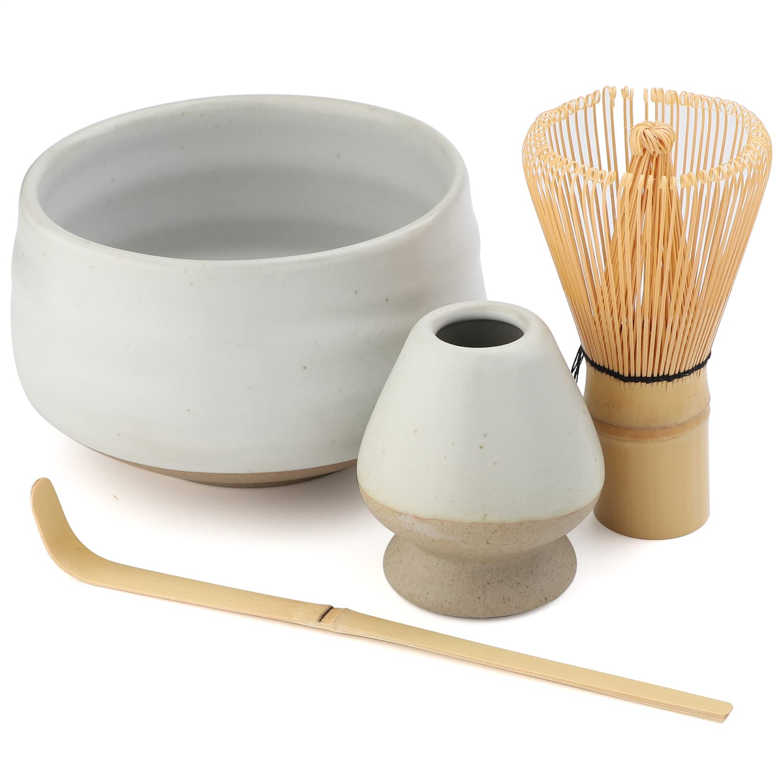 

Набор для чайной церемонии матча, Чай матча, Чаван для матча, Часен и Чашаку, Утварь, Чаша, (100-ступенчатый), держатель, (Туманно-белый)