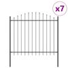 Garden Fence 7 pcs Grey 170 x 190 cm Powder Coated Steel