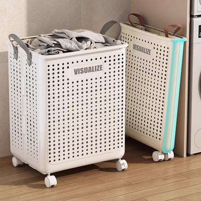 Foldable Laundry Basket Large Size With Wheels Dirty Clothes Storage Organizer Large Laundry Bag For Home Bathroom Bedroom