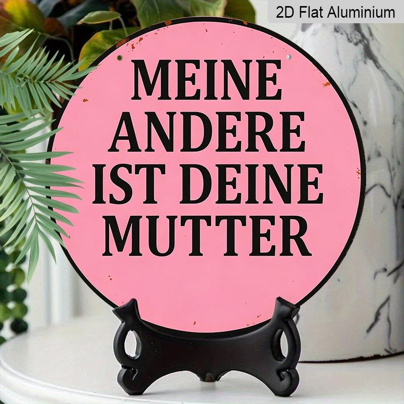 2D Flat German Retro Aluminum Wall Decorations in Various Sizes. A Humorous "My Other Half Is Your Mom" Slogan Makes for A Funny Gift for Friends