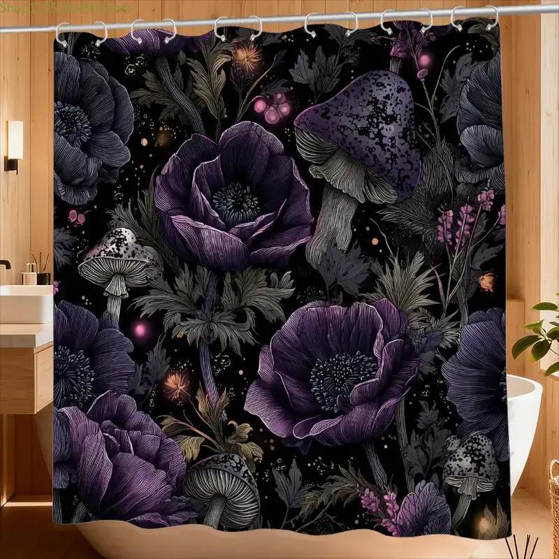 A Bathroom Shower Curtain Featuring Nocturnal Creatures, Perfect for Anniversaries, Includes 12 Hooks, Measuring 180*180Cm, Id