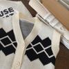 Kinderweste Herbst Neue Kinderkleidung Diamant-Strickweste Jungen V-Ausschnitt Pulloverweste Trend My0004