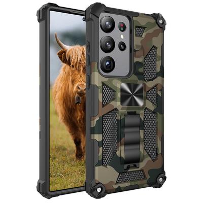 Stoßfeste Hülle mit Militärtarnung für Samsung Galaxy S25 Ultra S22 Plus S23 S24 FE A14 A34 A54 A05S A15 A16 mit Ständer