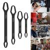 4Pcs/Set Universal Wrench Double-Head Self-Tightening Wrenches Adjustable Size Multi-Function Ratchet Wrench Car Repair Kit