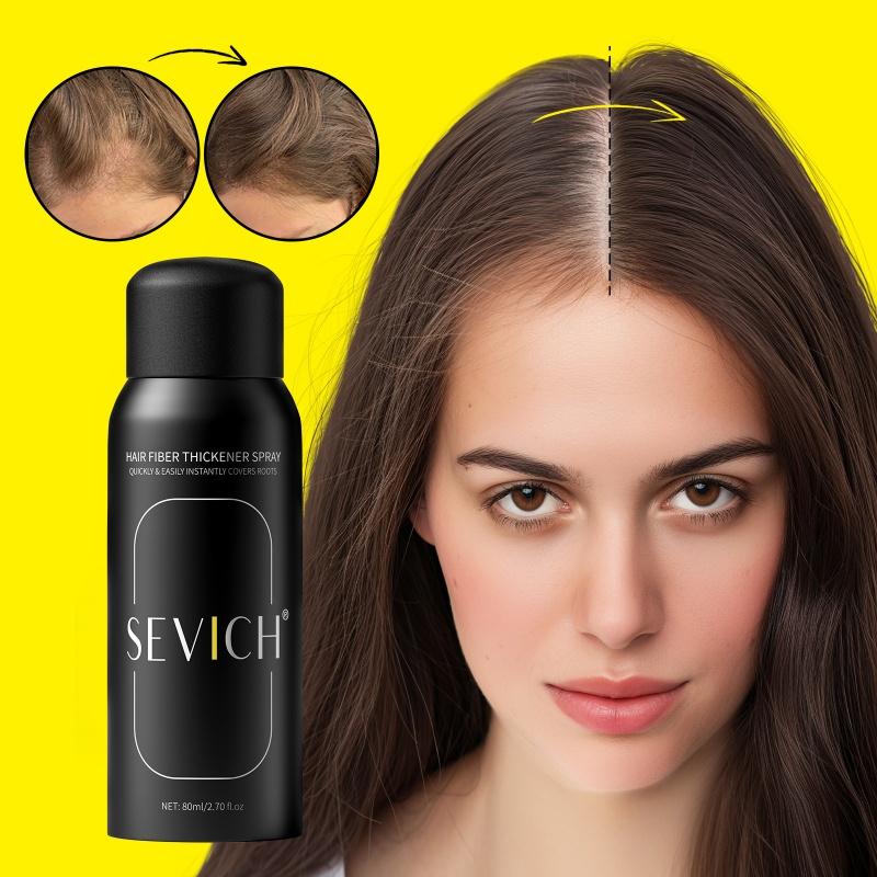SEVICH Spray de Fibres Capillaires 80ml Poudre de Repousse Capillaire Naturel Épaississant Instantanément Retouche Racines Spray de Fibres Capillaires Produits pour la Perte de Cheveux