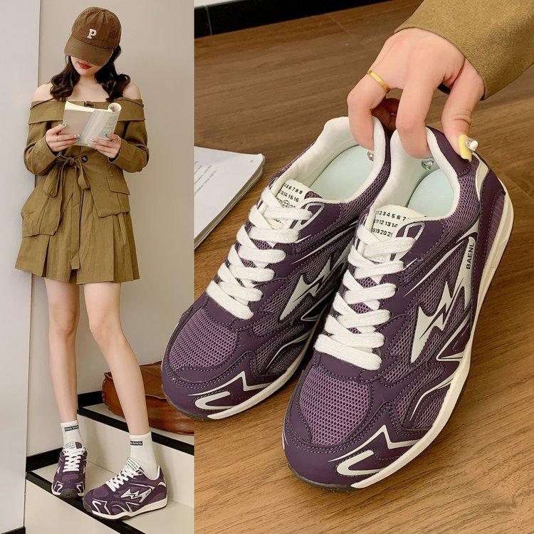 2025 early autumn new versatile mesh breathable retro thick sole inner height increase single shoes sports leisure German training boots women