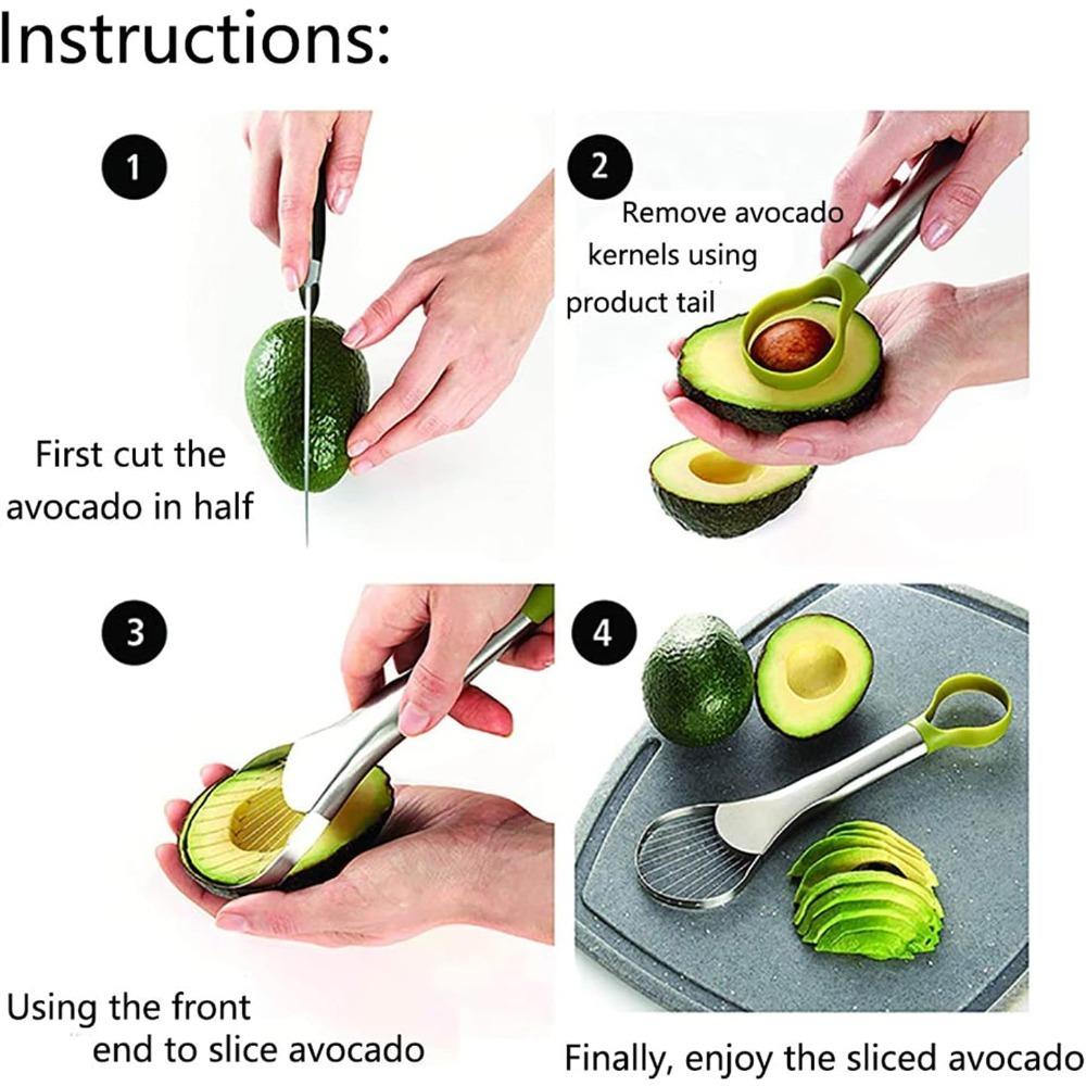 Premium Stainless Steel Avocado Tool Slicer Peeler Corer for Quick Safe Cutting Thin Uniform Slices Gadget Rust Proof No Mess