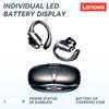 Auricolari originali Lenovo XT80 True Wireless Bluetooth 5.3 con controllo del pulsante del microfono Display di alimentazione Riduzione del rumore Ganci per le orecchie Cuffie impermeabili