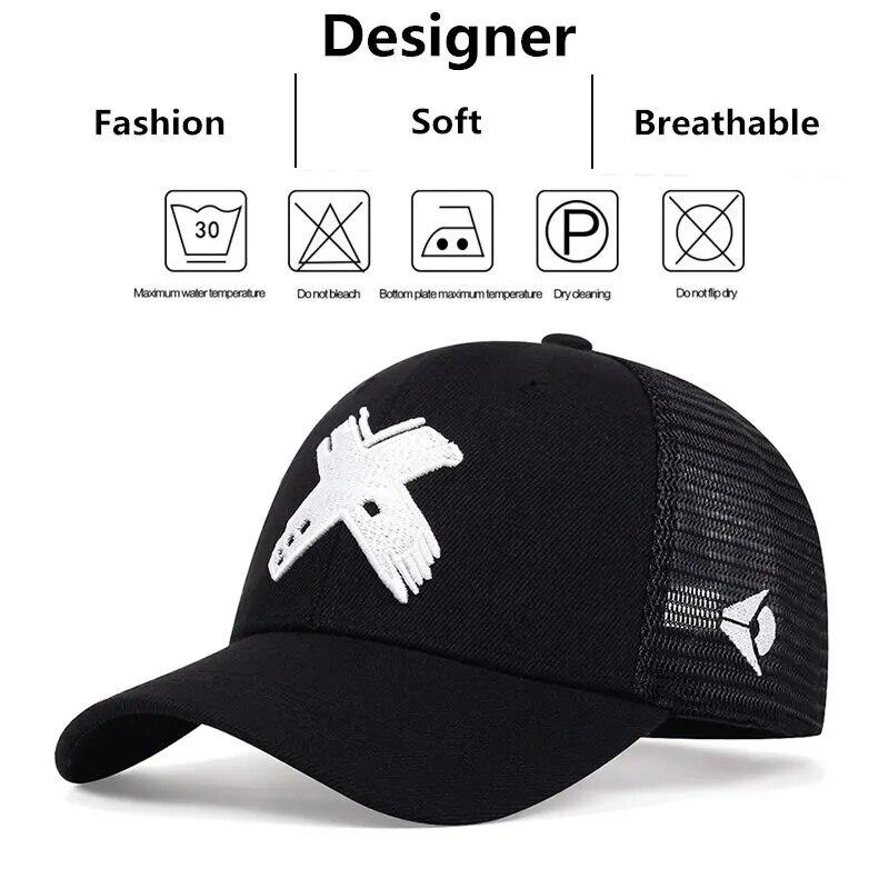 Unisex Embroidery Baseball Net Caps Spring and Summer Outdoor Adjustable Casual Hats Sunscreen Hat