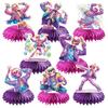 8 Pcs Halloween Disco Skeleton Honeycomb Centerpiece Glitter 80s Disco Skeleton Tabletop Honeycomb Ornament for Halloween Party Home Room Desk Decor