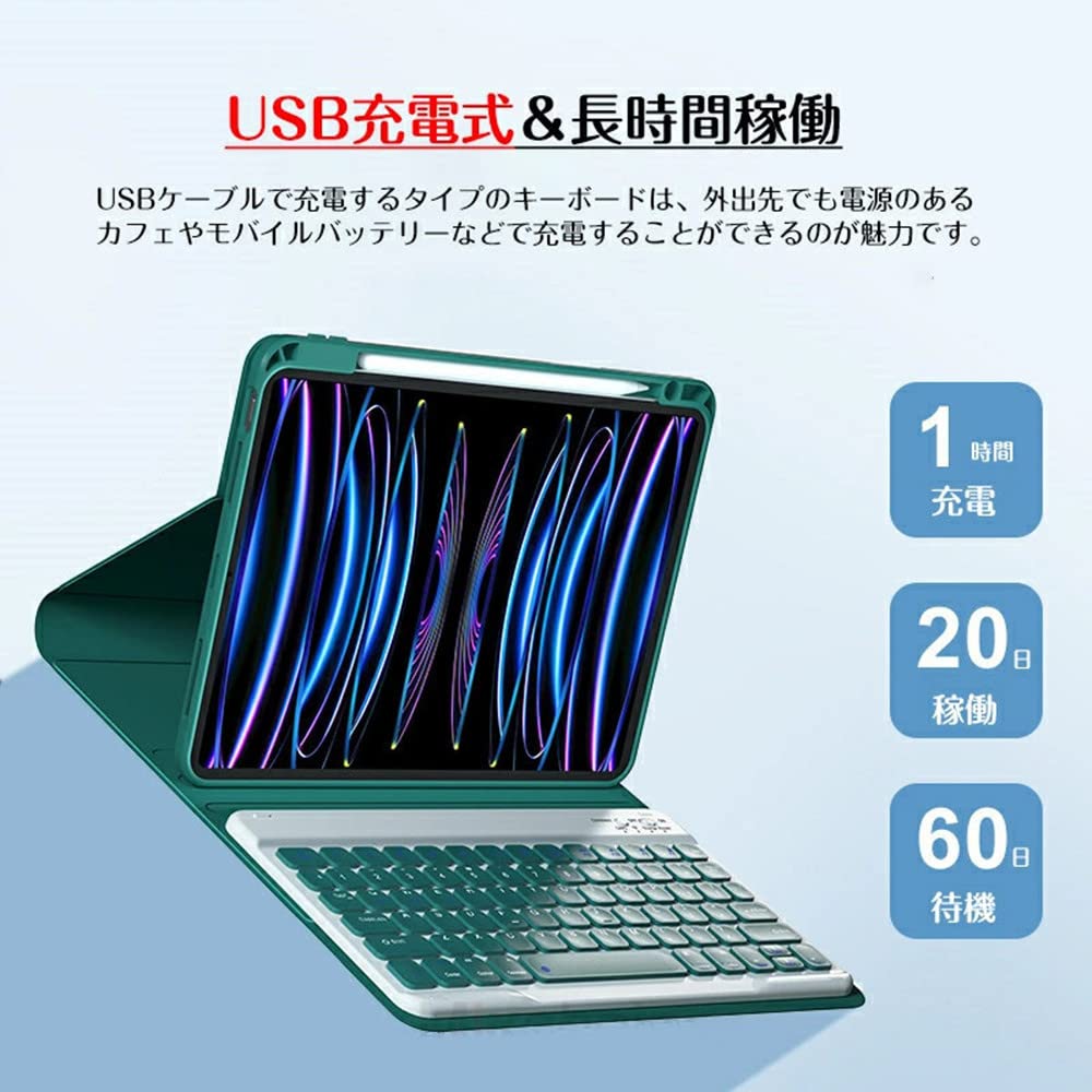 QIYIBOCASE Pouzdro s klávesnicí pro iPad 10. generace s vertikálním magnetickým držákem na pero, kulaté sférické, kompatibilní s 2022 iPad 10, magnetické, průhledné, odnímatelné