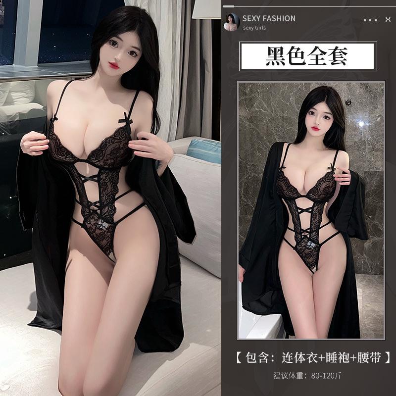 Sexy lingerie sexy onesie lace uniform seduction hollowed out passion nightgown set