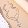 2pcs/set Gothic Cross Pendant Necklaces for Women Men Silver Color Punk Choker Necklace Chain Jewelry Gifts