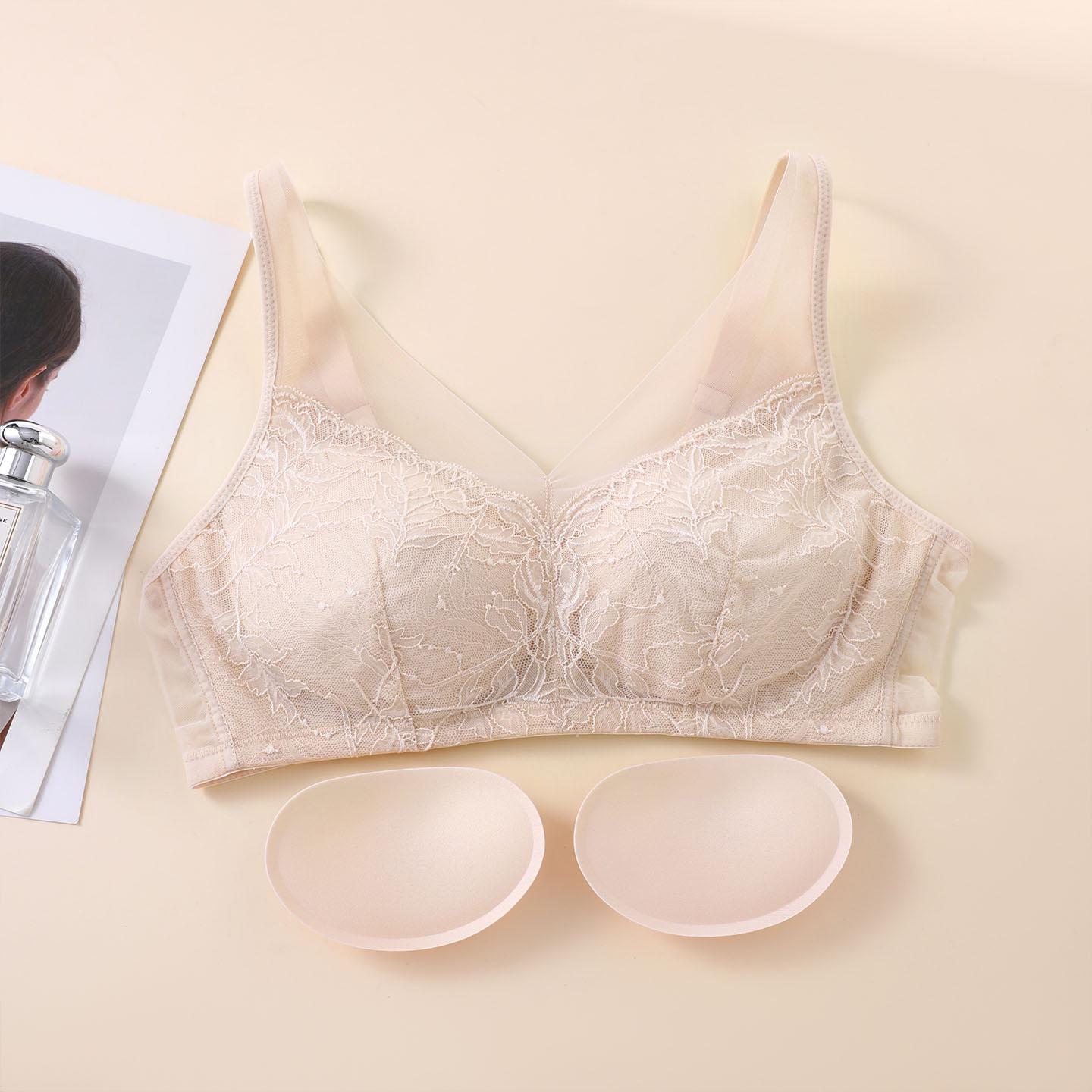 Lightweight Wireless Mesh Bra with 100% Mulberry Silk, Breathable & Comfortable, Minimizes Appearance. XXL