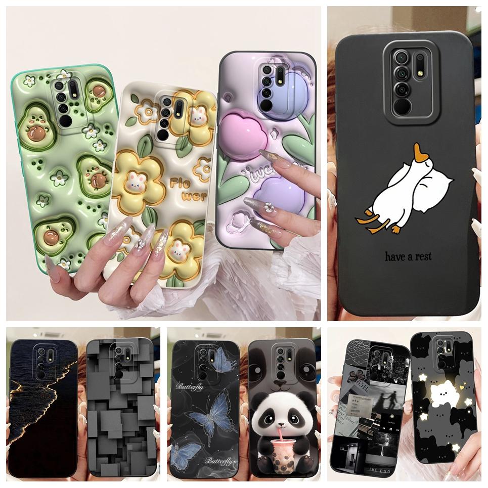 For Xiaomi Redmi 9 9a 9C NFC 9T 9 Power 9 Prime Phone Cases Cover Flowe Rabbit Panda Avocado Soft Silicone Protective Bumper