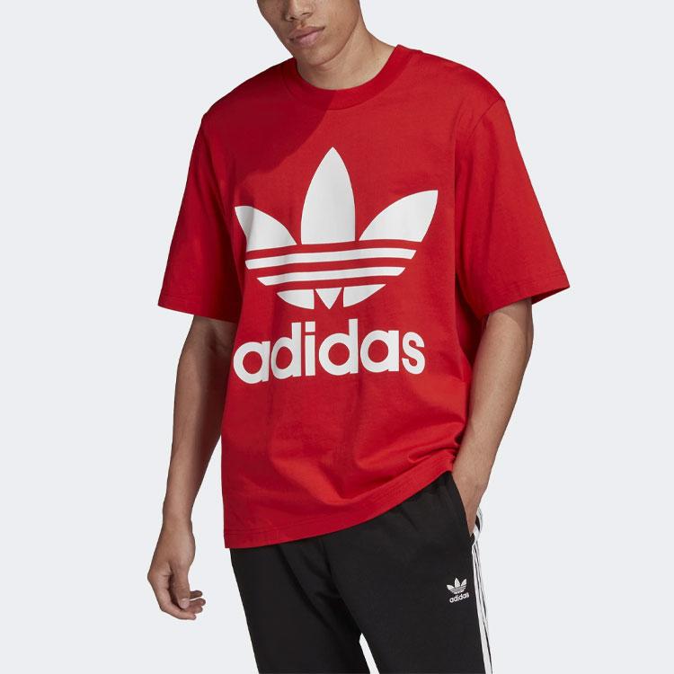 Adidas Originals Trefoil Logo Loose Short Sleeve T-Shirt Men Tops Red FM3796