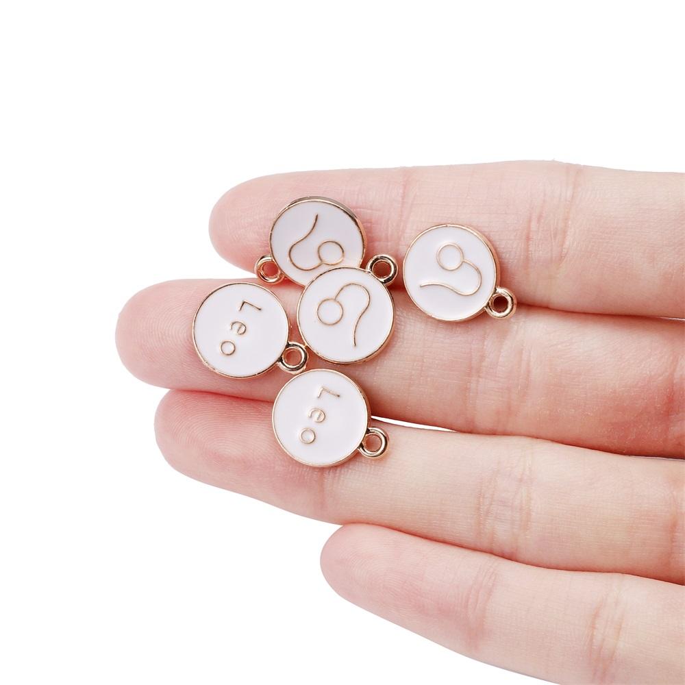 12Pcs/Lot 12 Constellations Charms Enamel Charms Letters Handmade Pendant for DIY Bracelet Necklace Pendants Jewelry Making