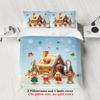 Gingerbread Man Digital Printed Polyester Three-Piece Quilt Cover Bedding Quilt Sheet Pillowcase Distribution